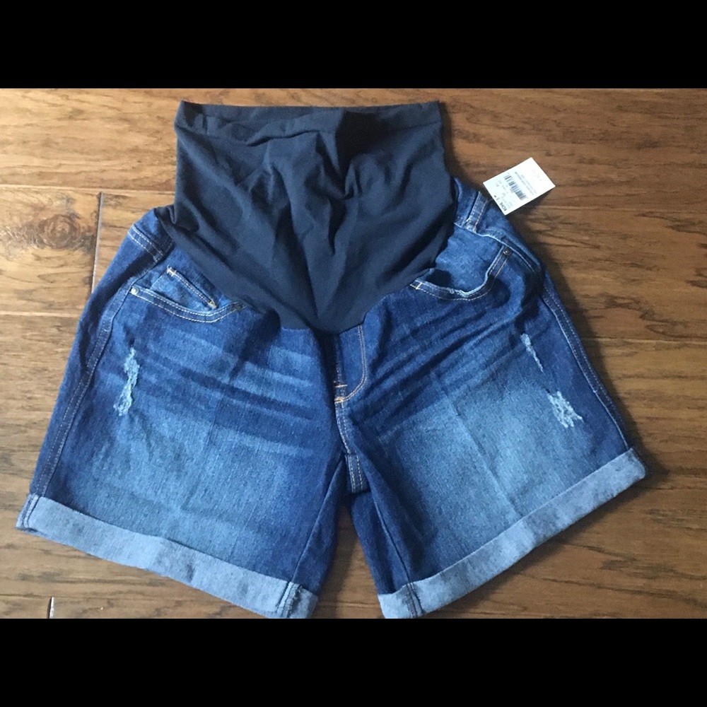 Motherhood Maternity Distressed Jean Shorts S NWT